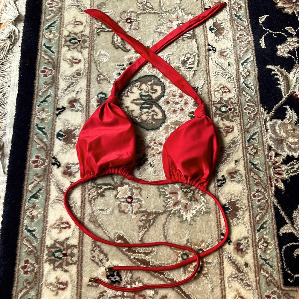 Red Strap Bikini Top